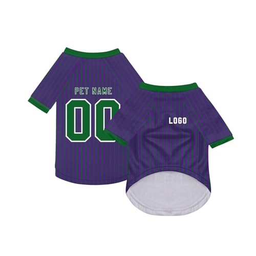 Personalisiert Haustier-T-Shirt Benutzerdefinierte Haustiere Fußball Trikot mit Name/Nummer/Logo Sommer Basic Weste für Katzen Hund Atmungsaktives Basketball Hundehemd Sommerkleidung,Dark Purple Personalisiert Haustier-T-Shirt Benutzerdefinierte Haustiere Fußball Trikot mit Name/Nummer/Logo Sommer Basic Weste für Katzen Hund Atmungsaktives Basketball Hundehemd Sommerkleidung,Dark Purple von Topassion