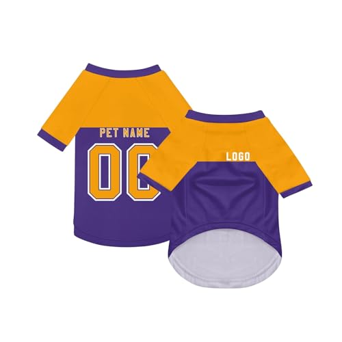 Personalisiert Haustier-T-Shirt Benutzerdefinierte Haustiere Fußball Trikot mit Name/Nummer/Logo Sommer Basic Weste für Katzen Hund Atmungsaktives Basketball Hundehemd Sommerkleidung,Dark Purple Personalisiert Haustier-T-Shirt Benutzerdefinierte Haustiere Fußball Trikot mit Name/Nummer/Logo Sommer Basic Weste für Katzen Hund Atmungsaktives Basketball Hundehemd Sommerkleidung,Dark Purple von Topassion