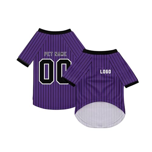 Personalisiert Haustier-T-Shirt Benutzerdefinierte Haustiere Fußball Trikot mit Name/Nummer/Logo Sommer Basic Weste für Katzen Hund Atmungsaktives Basketball Hundehemd Sommerkleidung,Dark Purple Personalisiert Haustier-T-Shirt Benutzerdefinierte Haustiere Fußball Trikot mit Name/Nummer/Logo Sommer Basic Weste für Katzen Hund Atmungsaktives Basketball Hundehemd Sommerkleidung,Dark Purple von Topassion