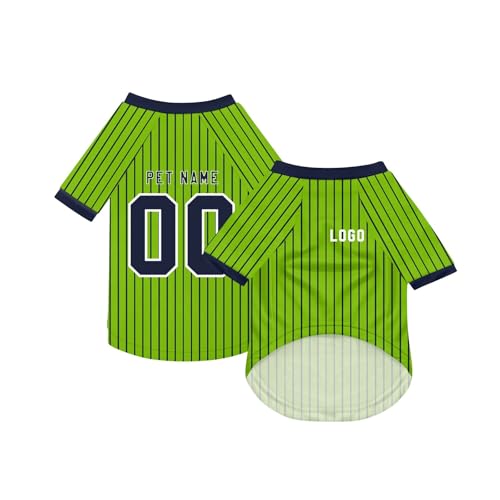Personalisiert Haustier-T-Shirt Benutzerdefinierte Haustiere Fußball Trikot mit Name/Nummer/Logo Sommer Basic Weste für Katzen Hund Atmungsaktives Basketball Hundehemd Sommerkleidung,Green Personalisiert Haustier-T-Shirt Benutzerdefinierte Haustiere Fußball Trikot mit Name/Nummer/Logo Sommer Basic Weste für Katzen Hund Atmungsaktives Basketball Hundehemd Sommerkleidung,Green von Topassion