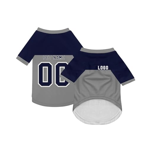 Personalisiert Haustier-T-Shirt Benutzerdefinierte Haustiere Fußball Trikot mit Name/Nummer/Logo Sommer Basic Weste für Katzen Hund Atmungsaktives Basketball Hundehemd Sommerkleidung,Light Gray Personalisiert Haustier-T-Shirt Benutzerdefinierte Haustiere Fußball Trikot mit Name/Nummer/Logo Sommer Basic Weste für Katzen Hund Atmungsaktives Basketball Hundehemd Sommerkleidung,Light Gray von Topassion