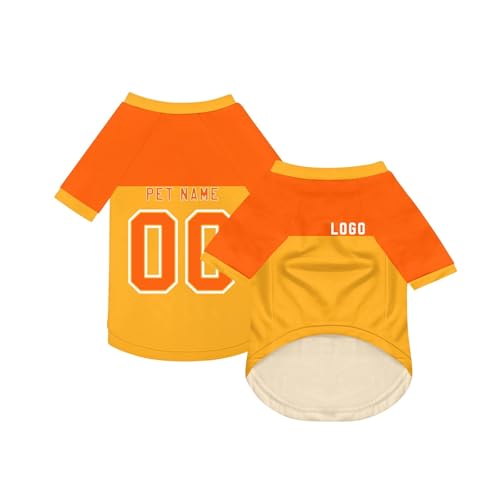 Personalisiert Haustier-T-Shirt Benutzerdefinierte Haustiere Fußball Trikot mit Name/Nummer/Logo Sommer Basic Weste für Katzen Hund Atmungsaktives Basketball Hundehemd Sommerkleidung,Orange Personalisiert Haustier-T-Shirt Benutzerdefinierte Haustiere Fußball Trikot mit Name/Nummer/Logo Sommer Basic Weste für Katzen Hund Atmungsaktives Basketball Hundehemd Sommerkleidung,Orange von Topassion