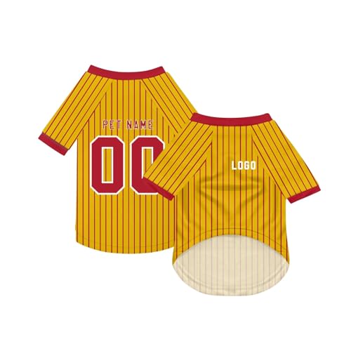 Personalisiert Haustier-T-Shirt Benutzerdefinierte Haustiere Fußball Trikot mit Name/Nummer/Logo Sommer Basic Weste für Katzen Hund Atmungsaktives Basketball Hundehemd Sommerkleidung,Orange von Topassion