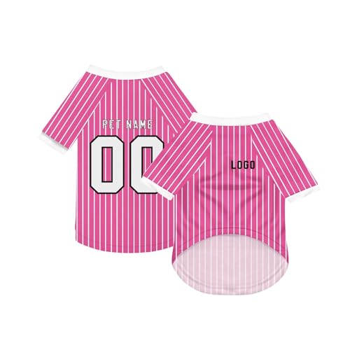 Personalisiert Haustier-T-Shirt Benutzerdefinierte Haustiere Fußball Trikot mit Name/Nummer/Logo Sommer Basic Weste für Katzen Hund Atmungsaktives Basketball Hundehemd Sommerkleidung,Pink Personalisiert Haustier-T-Shirt Benutzerdefinierte Haustiere Fußball Trikot mit Name/Nummer/Logo Sommer Basic Weste für Katzen Hund Atmungsaktives Basketball Hundehemd Sommerkleidung,Pink von Topassion