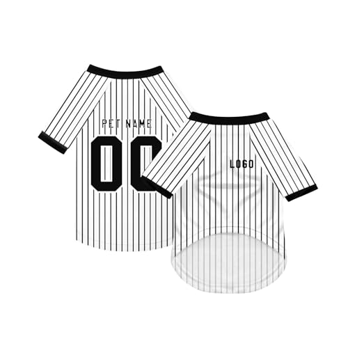 Personalisiert Haustier-T-Shirt Benutzerdefinierte Haustiere Fußball Trikot mit Name/Nummer/Logo Sommer Basic Weste für Katzen Hund Atmungsaktives Basketball Hundehemd Sommerkleidung,White Personalisiert Haustier-T-Shirt Benutzerdefinierte Haustiere Fußball Trikot mit Name/Nummer/Logo Sommer Basic Weste für Katzen Hund Atmungsaktives Basketball Hundehemd Sommerkleidung,White von Topassion