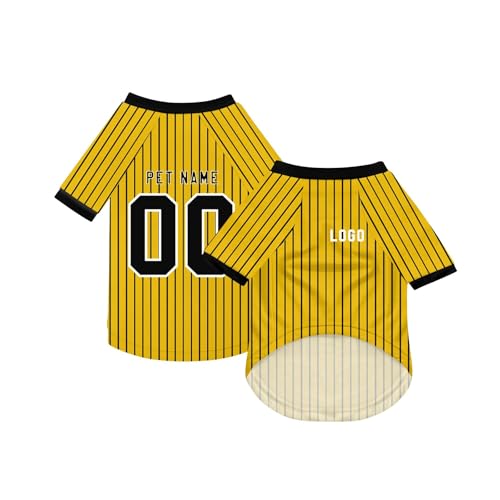 Personalisiert Haustier-T-Shirt Benutzerdefinierte Haustiere Fußball Trikot mit Name/Nummer/Logo Sommer Basic Weste für Katzen Hund Atmungsaktives Basketball Hundehemd Sommerkleidung,Yellow Personalisiert Haustier-T-Shirt Benutzerdefinierte Haustiere Fußball Trikot mit Name/Nummer/Logo Sommer Basic Weste für Katzen Hund Atmungsaktives Basketball Hundehemd Sommerkleidung,Yellow von Topassion