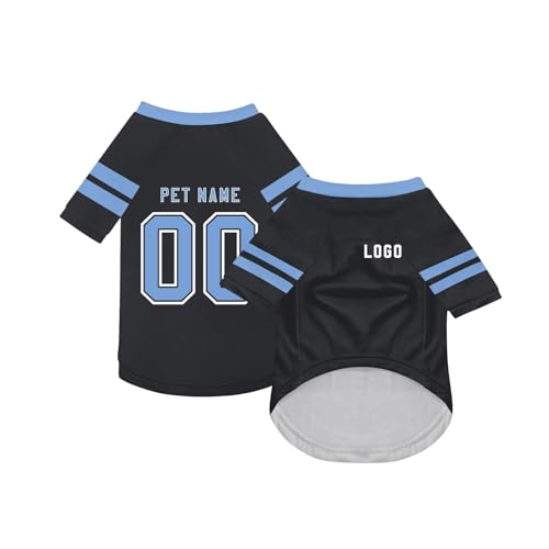 Personalisiert Haustiere Fußball Trikot mit Name/Nummer/Logo Benutzerdefinierte Haustier-T-Shirt für Katzen Hund Sommer Basic Weste Atmungsaktives Basketball Hundehemd Sommerkleidung,Black Personalisiert Haustiere Fußball Trikot mit Name/Nummer/Logo Benutzerdefinierte Haustier-T-Shirt für Katzen Hund Sommer Basic Weste Atmungsaktives Basketball Hundehemd Sommerkleidung,Black von Topassion