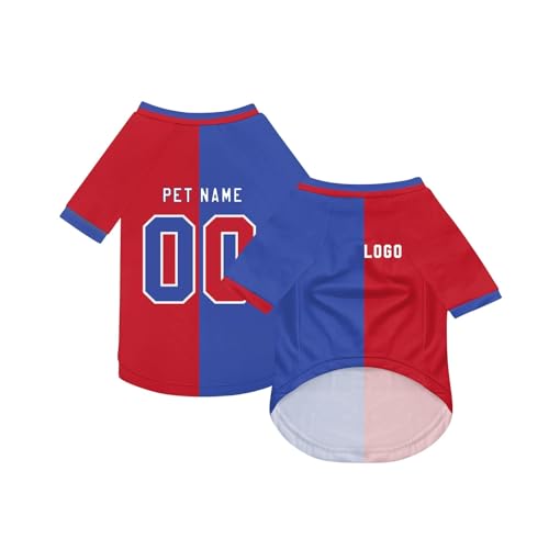 Personalisiert Haustiere Fußball Trikot mit Name/Nummer/Logo Benutzerdefinierte Haustier-T-Shirt für Katzen Hund Sommer Basic Weste Atmungsaktives Basketball Hundehemd Sommerkleidung,Blue Personalisiert Haustiere Fußball Trikot mit Name/Nummer/Logo Benutzerdefinierte Haustier-T-Shirt für Katzen Hund Sommer Basic Weste Atmungsaktives Basketball Hundehemd Sommerkleidung,Blue von Topassion