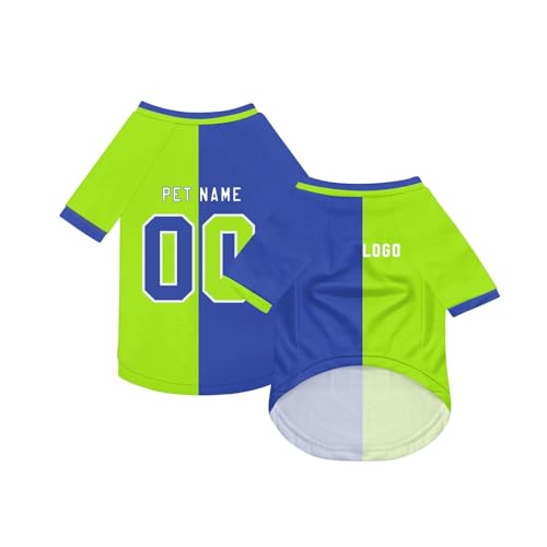 Personalisiert Haustiere Fußball Trikot mit Name/Nummer/Logo Benutzerdefinierte Haustier-T-Shirt für Katzen Hund Sommer Basic Weste Atmungsaktives Basketball Hundehemd Sommerkleidung,Blue Personalisiert Haustiere Fußball Trikot mit Name/Nummer/Logo Benutzerdefinierte Haustier-T-Shirt für Katzen Hund Sommer Basic Weste Atmungsaktives Basketball Hundehemd Sommerkleidung,Blue von Topassion