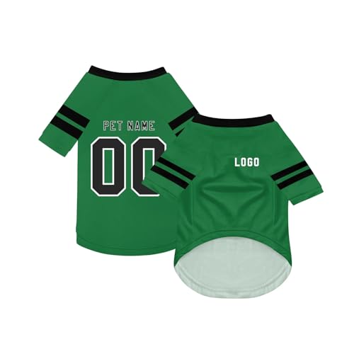 Personalisiert Haustiere Fußball Trikot mit Name/Nummer/Logo Benutzerdefinierte Haustier-T-Shirt für Katzen Hund Sommer Basic Weste Atmungsaktives Basketball Hundehemd Sommerkleidung,Dark Green Personalisiert Haustiere Fußball Trikot mit Name/Nummer/Logo Benutzerdefinierte Haustier-T-Shirt für Katzen Hund Sommer Basic Weste Atmungsaktives Basketball Hundehemd Sommerkleidung,Dark Green von Topassion