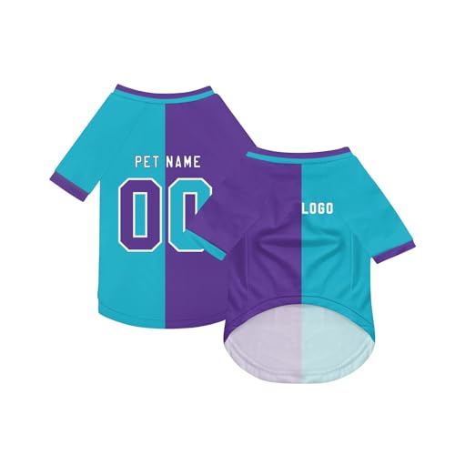 Personalisiert Haustiere Fußball Trikot mit Name/Nummer/Logo Benutzerdefinierte Haustier-T-Shirt für Katzen Hund Sommer Basic Weste Atmungsaktives Basketball Hundehemd Sommerkleidung,Dark Purple Personalisiert Haustiere Fußball Trikot mit Name/Nummer/Logo Benutzerdefinierte Haustier-T-Shirt für Katzen Hund Sommer Basic Weste Atmungsaktives Basketball Hundehemd Sommerkleidung,Dark Purple von Topassion