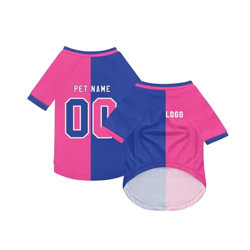 Personalisiert Haustiere Fußball Trikot mit Name/Nummer/Logo Benutzerdefinierte Haustier-T-Shirt für Katzen Hund Sommer Basic Weste Atmungsaktives Basketball Hundehemd Sommerkleidung,Hot Pink Personalisiert Haustiere Fußball Trikot mit Name/Nummer/Logo Benutzerdefinierte Haustier-T-Shirt für Katzen Hund Sommer Basic Weste Atmungsaktives Basketball Hundehemd Sommerkleidung,Hot Pink von Topassion