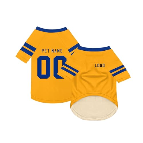 Personalisiert Haustiere Fußball Trikot mit Name/Nummer/Logo Benutzerdefinierte Haustier-T-Shirt für Katzen Hund Sommer Basic Weste Atmungsaktives Basketball Hundehemd Sommerkleidung,Orange Personalisiert Haustiere Fußball Trikot mit Name/Nummer/Logo Benutzerdefinierte Haustier-T-Shirt für Katzen Hund Sommer Basic Weste Atmungsaktives Basketball Hundehemd Sommerkleidung,Orange von Topassion