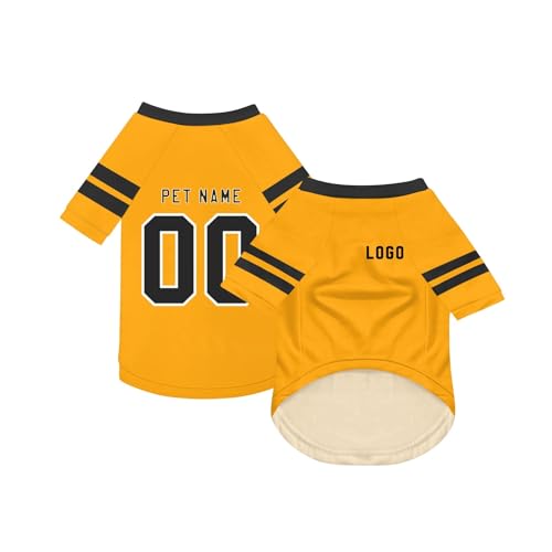 Personalisiert Haustiere Fußball Trikot mit Name/Nummer/Logo Benutzerdefinierte Haustier-T-Shirt für Katzen Hund Sommer Basic Weste Atmungsaktives Basketball Hundehemd Sommerkleidung,Orange Personalisiert Haustiere Fußball Trikot mit Name/Nummer/Logo Benutzerdefinierte Haustier-T-Shirt für Katzen Hund Sommer Basic Weste Atmungsaktives Basketball Hundehemd Sommerkleidung,Orange von Topassion