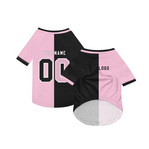 Personalisiert Haustiere Fußball Trikot mit Name/Nummer/Logo Benutzerdefinierte Haustier-T-Shirt für Katzen Hund Sommer Basic Weste Atmungsaktives Basketball Hundehemd Sommerkleidung,Pink Personalisiert Haustiere Fußball Trikot mit Name/Nummer/Logo Benutzerdefinierte Haustier-T-Shirt für Katzen Hund Sommer Basic Weste Atmungsaktives Basketball Hundehemd Sommerkleidung,Pink von Topassion