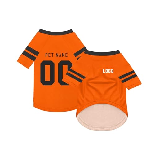 Personalisiert Haustiere Fußball Trikot mit Name/Nummer/Logo Benutzerdefinierte Haustier-T-Shirt für Katzen Hund Sommer Basic Weste Atmungsaktives Basketball Hundehemd Sommerkleidung,Saffron Personalisiert Haustiere Fußball Trikot mit Name/Nummer/Logo Benutzerdefinierte Haustier-T-Shirt für Katzen Hund Sommer Basic Weste Atmungsaktives Basketball Hundehemd Sommerkleidung,Saffron von Topassion