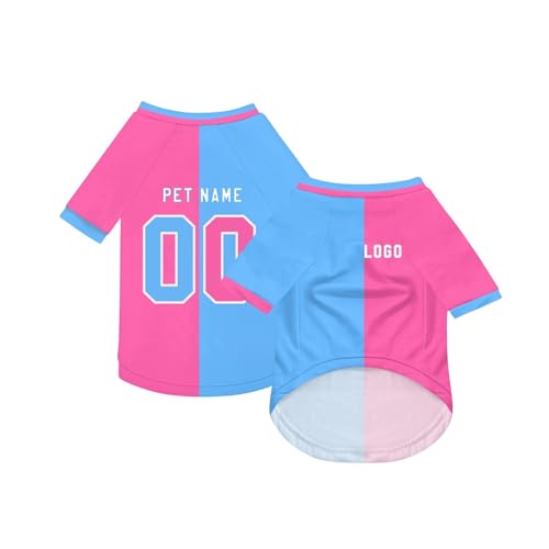 Personalisiert Haustiere Fußball Trikot mit Name/Nummer/Logo Benutzerdefinierte Haustier-T-Shirt für Katzen Hund Sommer Basic Weste Atmungsaktives Basketball Hundehemd Sommerkleidung,Sky Blue Personalisiert Haustiere Fußball Trikot mit Name/Nummer/Logo Benutzerdefinierte Haustier-T-Shirt für Katzen Hund Sommer Basic Weste Atmungsaktives Basketball Hundehemd Sommerkleidung,Sky Blue von Topassion