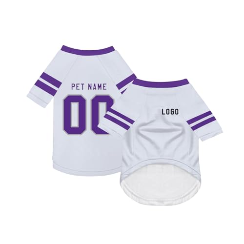Personalisiert Haustiere Fußball Trikot mit Name/Nummer/Logo Benutzerdefinierte Haustier-T-Shirt für Katzen Hund Sommer Basic Weste Atmungsaktives Basketball Hundehemd Sommerkleidung,White Personalisiert Haustiere Fußball Trikot mit Name/Nummer/Logo Benutzerdefinierte Haustier-T-Shirt für Katzen Hund Sommer Basic Weste Atmungsaktives Basketball Hundehemd Sommerkleidung,White von Topassion