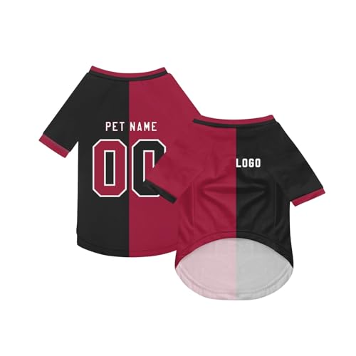 Personalisiert Haustiere Fußball Trikot mit Name/Nummer/Logo Benutzerdefinierte Haustier-T-Shirt für Katzen Hund Sommer Basic Weste Atmungsaktives Basketball Hundehemd Sommerkleidung,Wine Personalisiert Haustiere Fußball Trikot mit Name/Nummer/Logo Benutzerdefinierte Haustier-T-Shirt für Katzen Hund Sommer Basic Weste Atmungsaktives Basketball Hundehemd Sommerkleidung,Wine von Topassion
