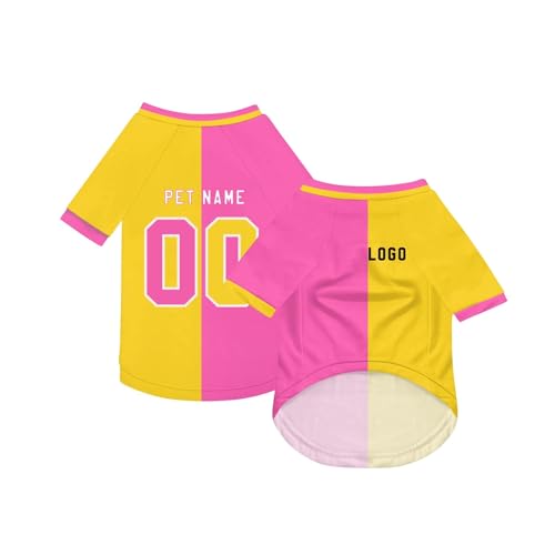 Personalisiert Haustiere Fußball Trikot mit Name/Nummer/Logo Benutzerdefinierte Haustier-T-Shirt für Katzen Hund Sommer Basic Weste Atmungsaktives Basketball Hundehemd Sommerkleidung,Yellow Personalisiert Haustiere Fußball Trikot mit Name/Nummer/Logo Benutzerdefinierte Haustier-T-Shirt für Katzen Hund Sommer Basic Weste Atmungsaktives Basketball Hundehemd Sommerkleidung,Yellow von Topassion