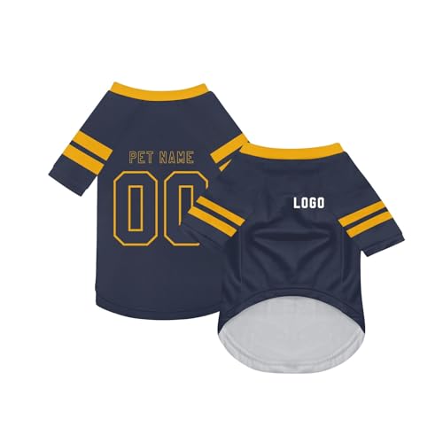 Personalisiert Haustiere Fußball Trikot mit Name/Nummer/Logo Benutzerdefinierte Haustier-T-Shirt für Katzen Hund Sommer Basic Weste Atmungsaktives Basketball Hundehemd Sommerkleidung,Yellow Personalisiert Haustiere Fußball Trikot mit Name/Nummer/Logo Benutzerdefinierte Haustier-T-Shirt für Katzen Hund Sommer Basic Weste Atmungsaktives Basketball Hundehemd Sommerkleidung,Yellow von Topassion