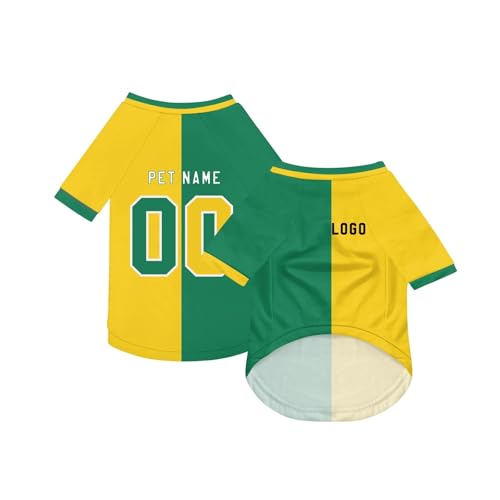 Personalisiert Haustiere Fußball Trikot mit Name/Nummer/Logo Benutzerdefinierte Haustier-T-Shirt für Katzen Hund Sommer Basic Weste Atmungsaktives Basketball Hundehemd Sommerkleidung,Yellow Personalisiert Haustiere Fußball Trikot mit Name/Nummer/Logo Benutzerdefinierte Haustier-T-Shirt für Katzen Hund Sommer Basic Weste Atmungsaktives Basketball Hundehemd Sommerkleidung,Yellow von Topassion