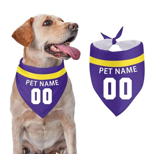 Personalisierte Hunde Halstuch Individueller Namen Number Hundehalstuch Personalisierbar Haustierschal Bandana mit Verstellbarer Schnalle Hundehalstücher Accessoire für Hunde und Katzen Hundehandtuch von Topassion