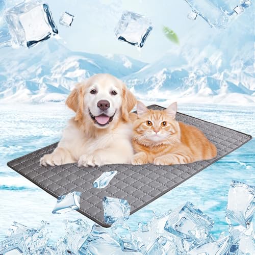 Topbashgo Kühlmatte Hund, 2025 New kühlmatte für Hunde, Hundekühlmatte für Hund & Katze Selbstkühlende Matte für Haustiere Summer Pet Ice Pad Abrieb- und Bissfest Natürliche Kühlung (Dunkelgrau, M) Topbashgo Kühlmatte Hund, 2025 New kühlmatte für Hunde, Hundekühlmatte für Hund & Katze Selbstkühlende Matte für Haustiere Summer Pet Ice Pad Abrieb- und Bissfest Natürliche Kühlung (Dunkelgrau, M) von Topbashgo