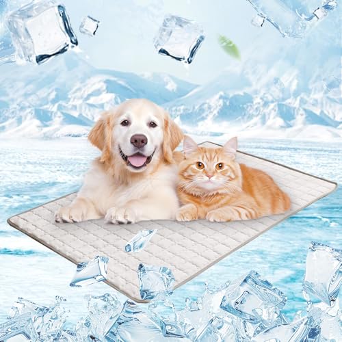 Topbashgo Kühlmatte Hund, 2025 New kühlmatte für Hunde, Hundekühlmatte für Hund & Katze Selbstkühlende Matte für Haustiere Summer Pet Ice Pad Abrieb- und Bissfest Natürliche Kühlung (Hellgrau, M) Topbashgo Kühlmatte Hund, 2025 New kühlmatte für Hunde, Hundekühlmatte für Hund & Katze Selbstkühlende Matte für Haustiere Summer Pet Ice Pad Abrieb- und Bissfest Natürliche Kühlung (Hellgrau, M) von Topbashgo