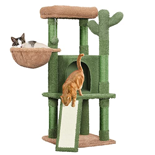Topeakmart Kaktus-Katzenbaum, niedlicher Katzenturm mit Kratzpfosten, Indoor-Katzenmöbel, Haustier-Aktivitätszentrum, Spielhaus mit Plattform/Wohnung/Korb und hängendem Ball Topeakmart Kaktus-Katzenbaum, niedlicher Katzenturm mit Kratzpfosten, Indoor-Katzenmöbel, Haustier-Aktivitätszentrum, Spielhaus mit Plattform/Wohnung/Korb und hängendem Ball von Topeakmart