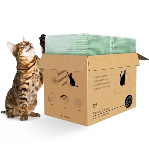 Topfeel Katzenunterlagen für ordentliche Katzen, Brisentoilettensystem, 42,9 x 29 cm, Nachfüllpackungen, super saugfähig, schnell trocknend, geruchlos von Topfeel