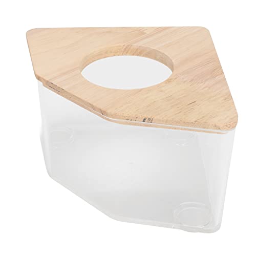 Hamster Sandbadbox, Transparenter Kleintier Sandbadbehälter mit Eichenabdeckung, Kleintier Badezimmer Toilette für Rennmäuse, Igel, Eichhörnchen von Topiky