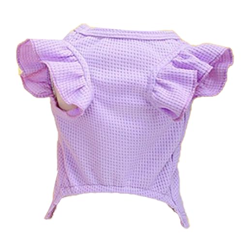 Modisches Hunde Shirt, Atmungsaktives, Weiches Welpen T Shirt mit Waffel Design, Sommer Haustierkleidung, für Kleine Welpen (Purple) von Topiky