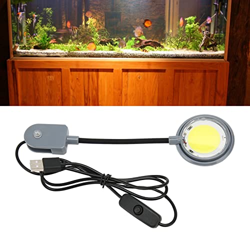 Topiky Clip-on-LED-Aquarium-Licht, LED-Zoom-Lichter für Aquarien, Hohe Helligkeit, Softlight, Flexible Mini-Aquarium-Clip-Lampe für Süßwasser, Salzwasser von Topiky