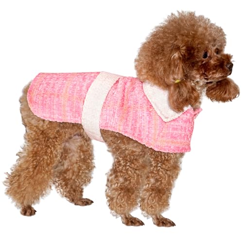 Topkins Funny Dog Coat, Pink British Style Polo Dog Coat for Small Medium Dog, Breathable Dog Winter Outwear, Fashion Dog Cape Without Constraints, L von Topkins