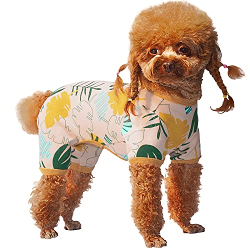 Topkins Hunde-Pyjama, Hunde-Pyjama, Welpen-Einteiler, atmungsaktive Haustierkleidung mit botanischem Muster für kleine, mittelgroße Hunde von Topkins