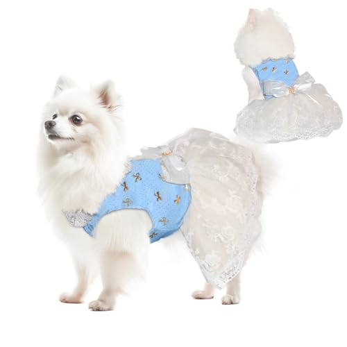 Topkins Hundekleider, Tüllkleid, Partykleid mit Perlen, Hochzeitskleid für kleine und mittelgroße Hunde, Haustierkothes, Katzenrock, Größe XL von Topkins