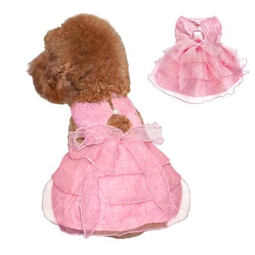 Topkins Hundekleider, niedliches Haustierkleid, rosa Kleid für kleine und mittelgroße Hunde, Katzen-Sommerrock, Hundekleid, Hunde-Tüllkleid, Größe XL von Topkins