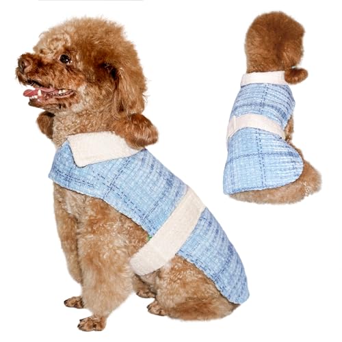 Topkins Hundemäntel für kaltes Wetter, warme Haustier-Outfits mit stabilem Klettverschluss, Hundeparty-Umhang, Junge Mädchen Hundegeburtstagskostüm für kleine mittelgroße Hunde, L von Topkins