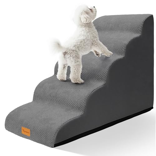 Topmart Hundetreppe für kleine Hunde, 5-stufig, 57,1 cm hoch, Hundetreppe für hohe Betten, Sofas mit rundum wasserdichter Abdeckung, rutschfeste, stabile Hunderampe für alte Katzen, verletzte Topmart Hundetreppe für kleine Hunde, 5-stufig, 57,1 cm hoch, Hundetreppe für hohe Betten, Sofas mit rundum wasserdichter Abdeckung, rutschfeste, stabile Hunderampe für alte Katzen, verletzte von Topmart