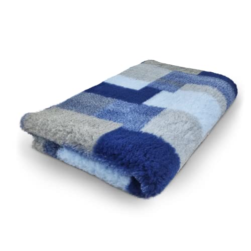 Topmast Vetbedden, Anti Rutsch Hundedecke, Patchwork, Hellblau, Maschinenwaschbar, rutschfeste Hundematte, Hundebett für Hunde und Welpen (150x100cm) von Topmast