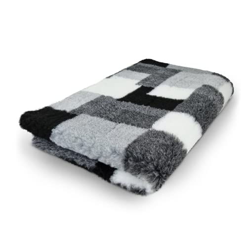 Topmast Vetbedden, Anti Rutsch Hundedecke, Patchwork, Schwarz, Maschinenwaschbar, rutschfeste Hundematte, Hundebett für Hunde und Welpen (100x75cm) von Topmast