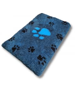 Veterinary Bed - Big Paw Türkis - 150 x 100 cm Hundedecke Tierteppich Welpenzucht UK Made waschbar von Topmast