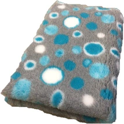 Veterinary Bed - Circles Grey Turquoise White - 150 x 100 cm Hundedecke Tierteppich Hundezucht UK Made waschbar von Topmast