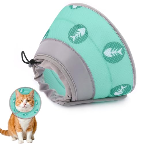Katzenkegelhalsband, weich, um das Lecken nach Operationen zu stoppen, Katzen-Genesungshalsband für kleine und große Katzen, verstellbares elisabethanisches Halsband Katzenkegelhalsband, weich, um das Lecken nach Operationen zu stoppen, Katzen-Genesungshalsband für kleine und große Katzen, verstellbares elisabethanisches Halsband von Toptakeit