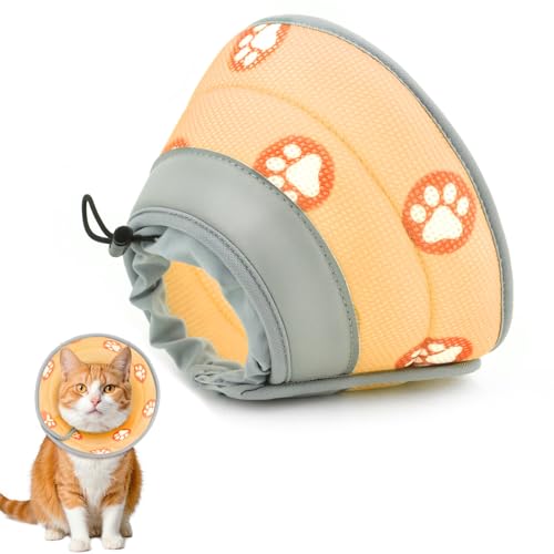 Katzenkegelhalsband, weich, um das Lecken nach Operationen zu stoppen, Katzen-Genesungshalsband für kleine und große Katzen, verstellbares elisabethanisches Halsband Katzenkegelhalsband, weich, um das Lecken nach Operationen zu stoppen, Katzen-Genesungshalsband für kleine und große Katzen, verstellbares elisabethanisches Halsband von Toptakeit