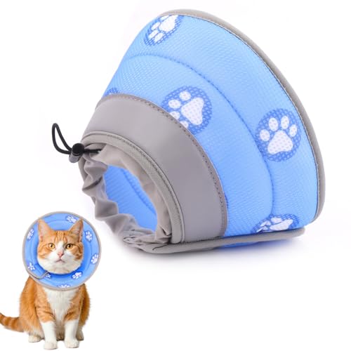 Katzenkegelhalsband, weich, um das Lecken nach Operationen zu stoppen, Katzen-Genesungshalsband für kleine und große Katzen, verstellbares elisabethanisches Halsband Katzenkegelhalsband, weich, um das Lecken nach Operationen zu stoppen, Katzen-Genesungshalsband für kleine und große Katzen, verstellbares elisabethanisches Halsband von Toptakeit