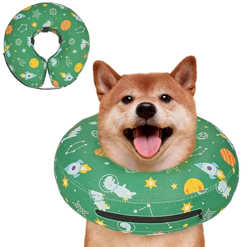Toptakeit Aufblasbares Hundekegelhalsband für nach Operationen, Donut-Halsband nach Operationen, weicher Hundekegel für kleine, mittelgroße und große Hunde, um das Lecken zu stoppen Toptakeit Aufblasbares Hundekegelhalsband für nach Operationen, Donut-Halsband nach Operationen, weicher Hundekegel für kleine, mittelgroße und große Hunde, um das Lecken zu stoppen von Toptakeit
