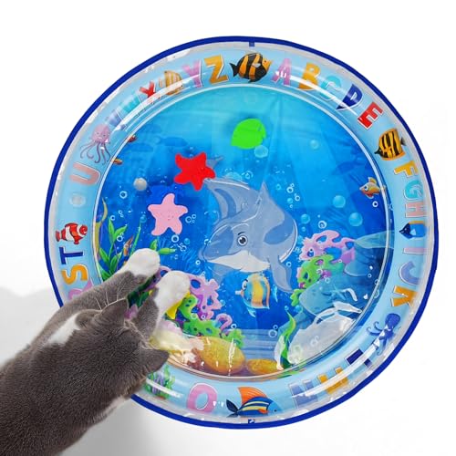 Toptakeit Katzen-Wassersensorische Spielmatte mit extra Schutzhülle, verdicktes Katzenwasserbett-Spielzeug für Katzen, Hunde, Kätzchen, Welpen, Haustiere Toptakeit Katzen-Wassersensorische Spielmatte mit extra Schutzhülle, verdicktes Katzenwasserbett-Spielzeug für Katzen, Hunde, Kätzchen, Welpen, Haustiere von Toptakeit
