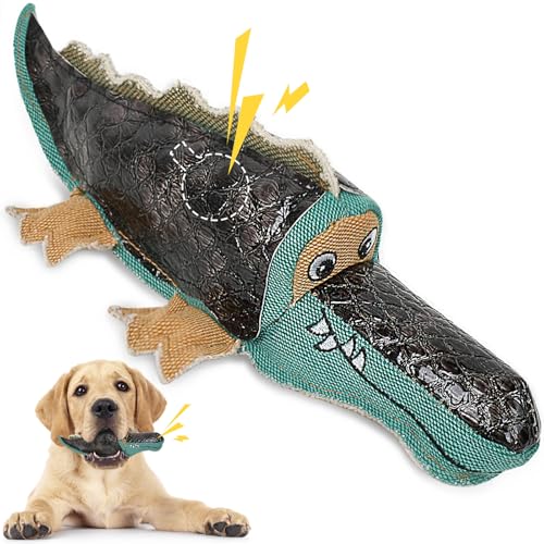 Toptakeit Langlebiges Hundespielzeug für aggressive Kauer, Plüsch-Hundespielzeug, um sie zu beschäftigen, quietschendes Hundespielzeug für Welpen, kleine, mittelgroße und große Hunde von Toptakeit